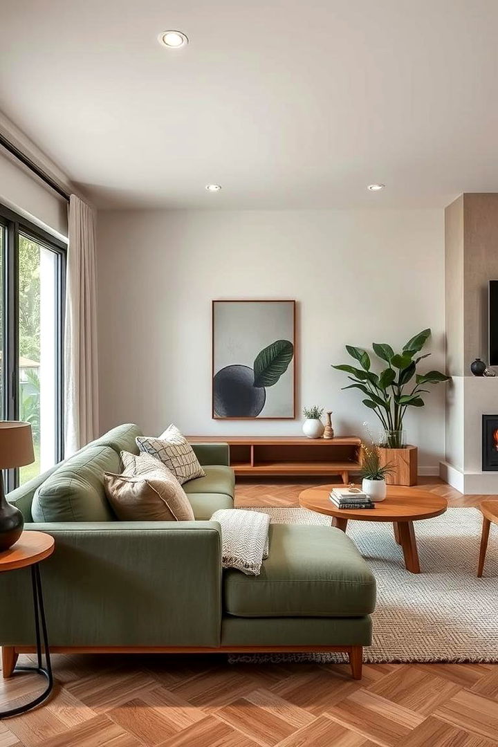 Mixed Textures for Depth and Interest - 22 sage green couch living room ideas