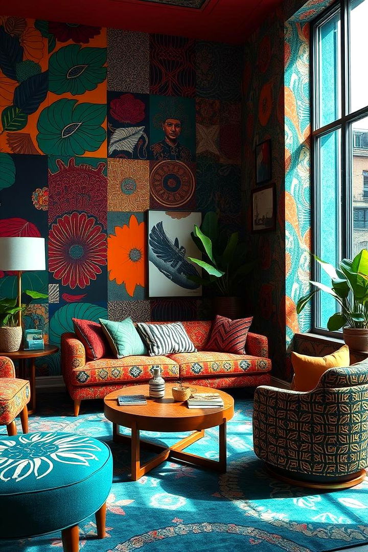 Mixing Bold Patterns and Textures - 22 Boho Room Ideas