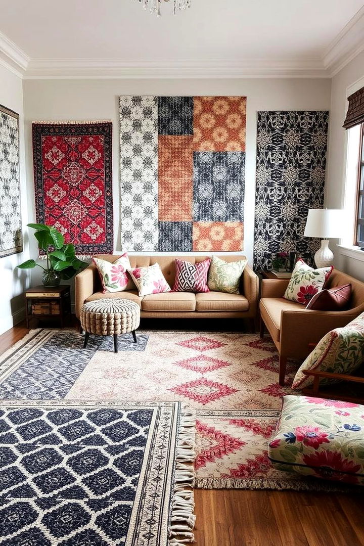 Mixing Eclectic Patterns - 22 Boho Cottage Style Decor Ideas