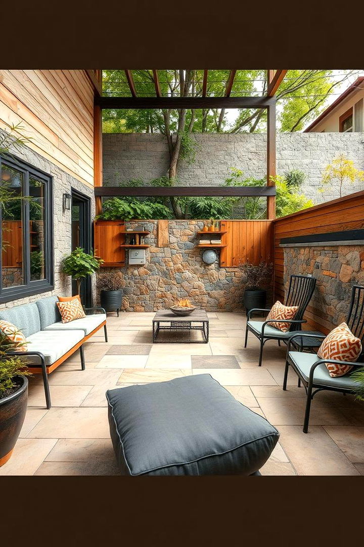 Mixing Eclectic Textures and Materials - 22 Rustic Patio Ideas