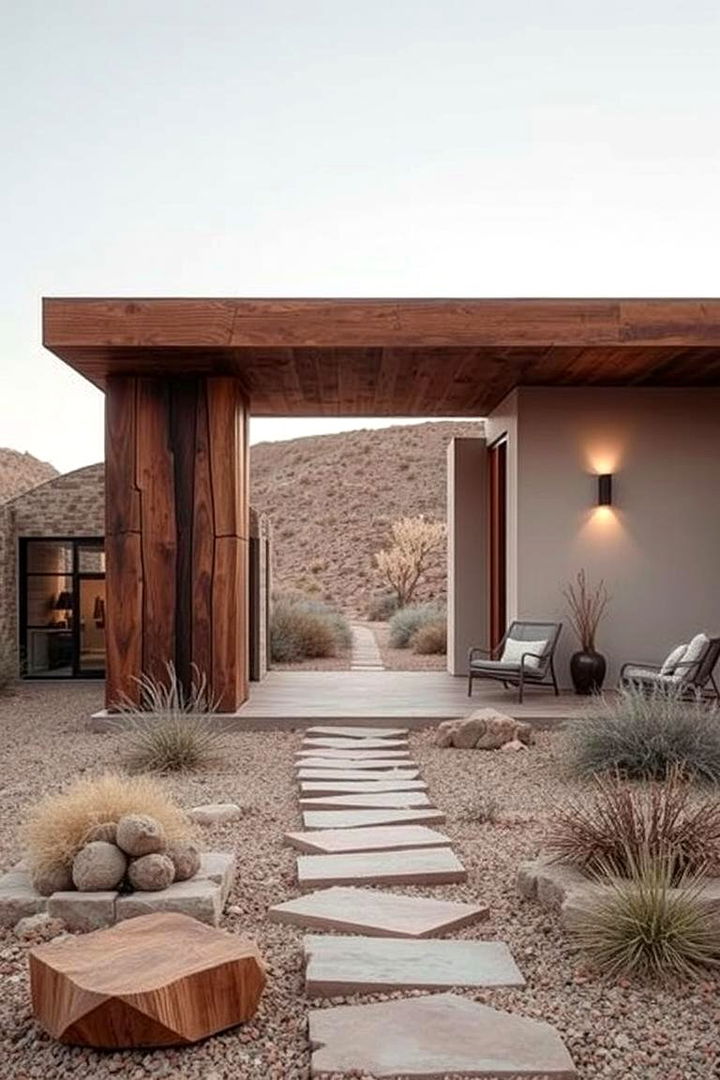 Mixing Modern and Rustic Elements - 22 Desert Landscape Ideas