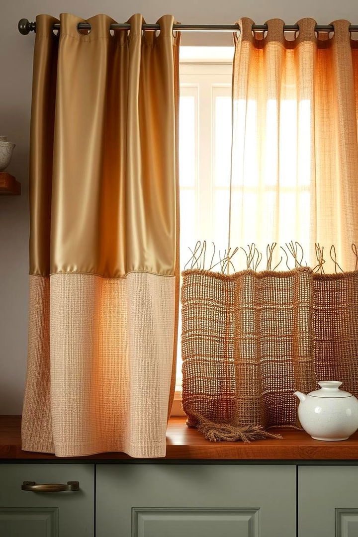 Mixing Textures for Depth and Interest - 22 Kitchen Curtain Ideas