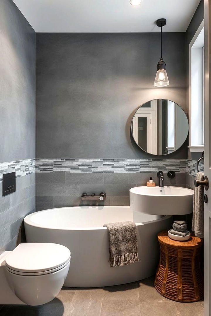 Mixing Textures in Grey Bathrooms - 22 Grey Bathroom Ideas