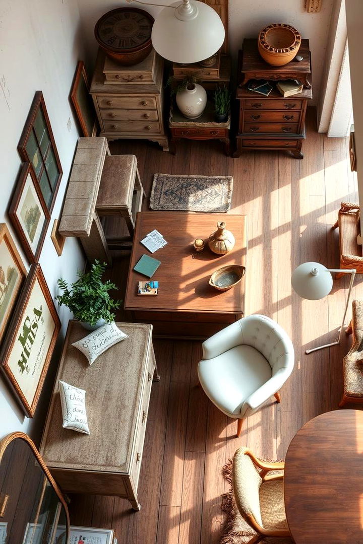 Mixing Vintage Furnishings - 22 Farmhouse Living Room Ideas