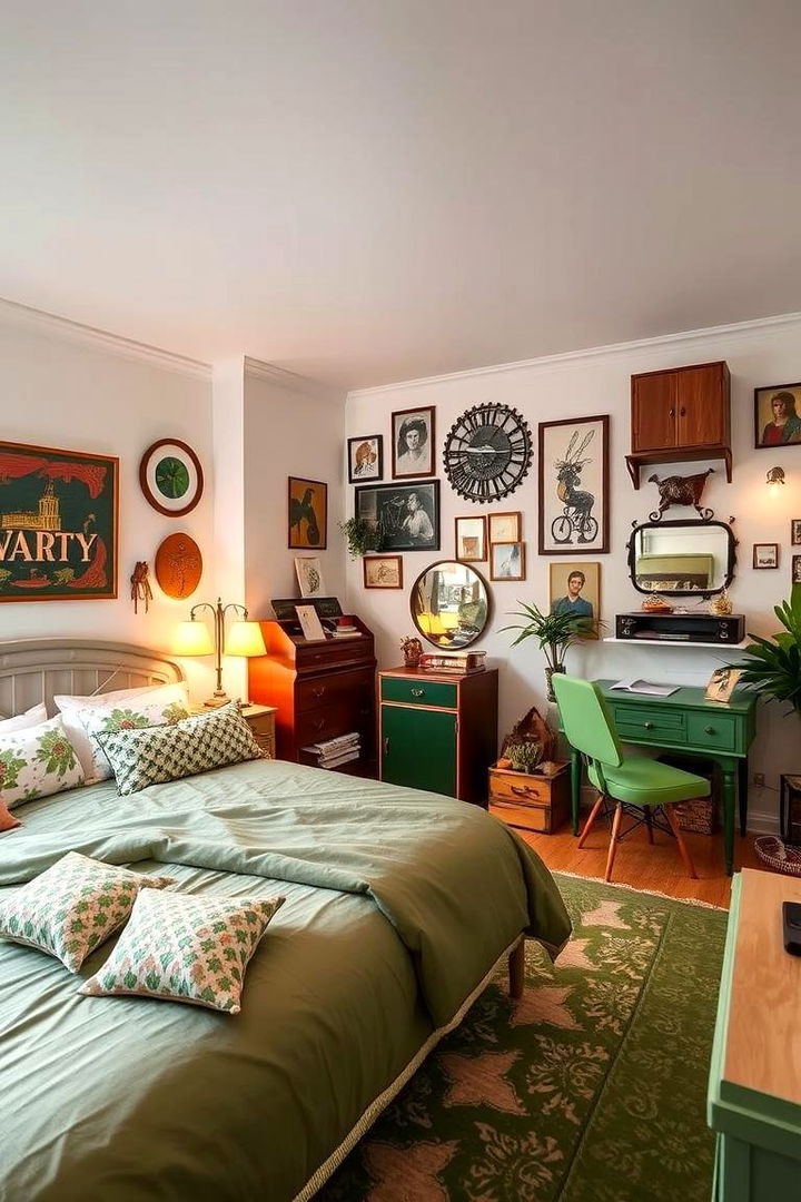 Mixing Vintage and Modern Touches - 22 Green and White Bedroom Ideas
