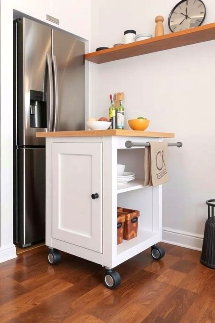 Mobile Island with Wheels - 22 Small Kitchen Island Ideas