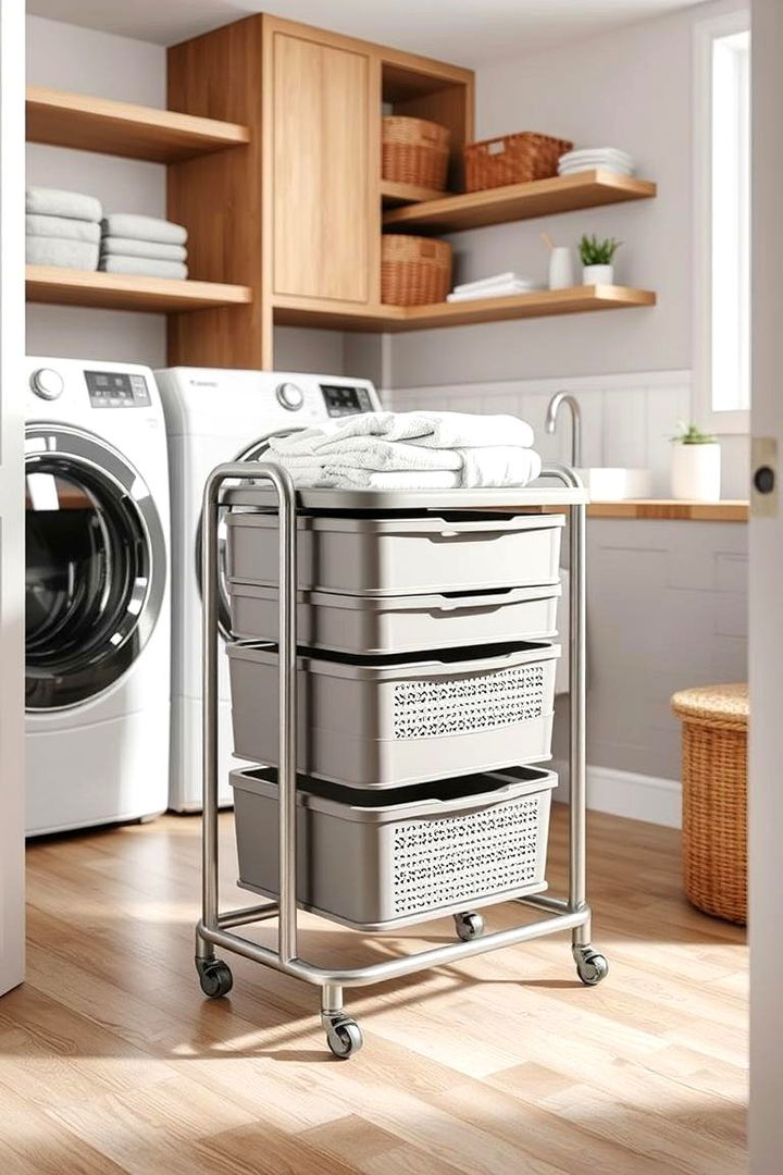 Mobile Laundry Carts - 22 Stackable Laundry Room Ideas