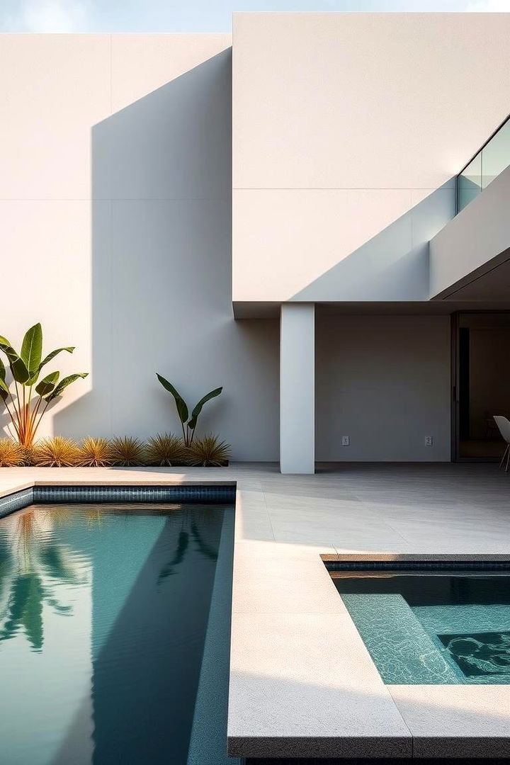 Modern Aesthetic Fusion - 22 Rectangle Pool With Hot Tub