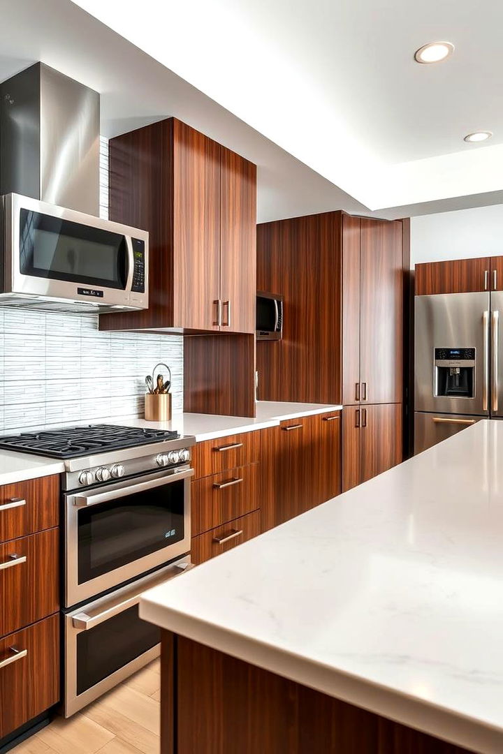 Modern Appliance Harmony - 22 Brown Kitchen Cabinets Ideas