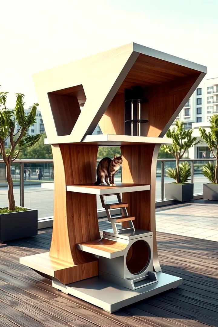 Modern Architectural Cat Tree - 22 Outdoor Cat Tree Ideas