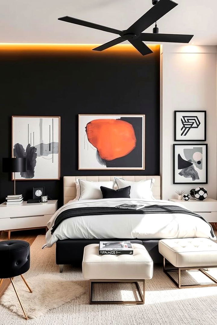 Modern Artistry Elements - 22 Feminine Black and White Bedroom Ideas