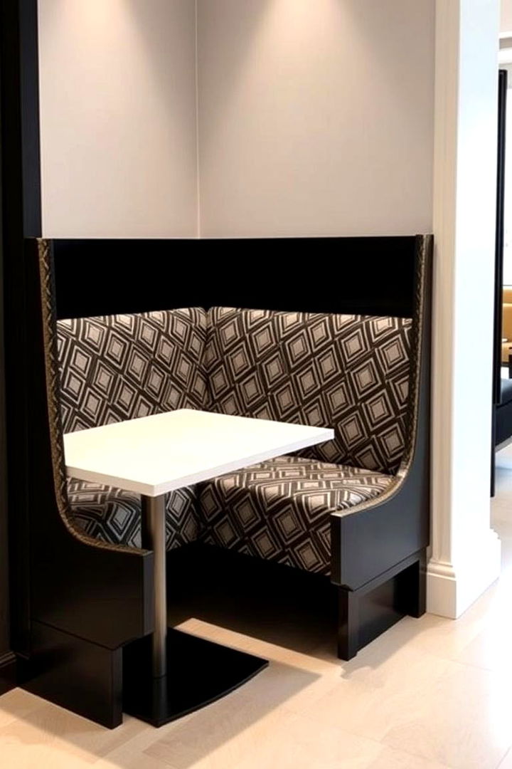 Modern Banquette with Geometric Patterns - 22 Banquette Seating Ideas