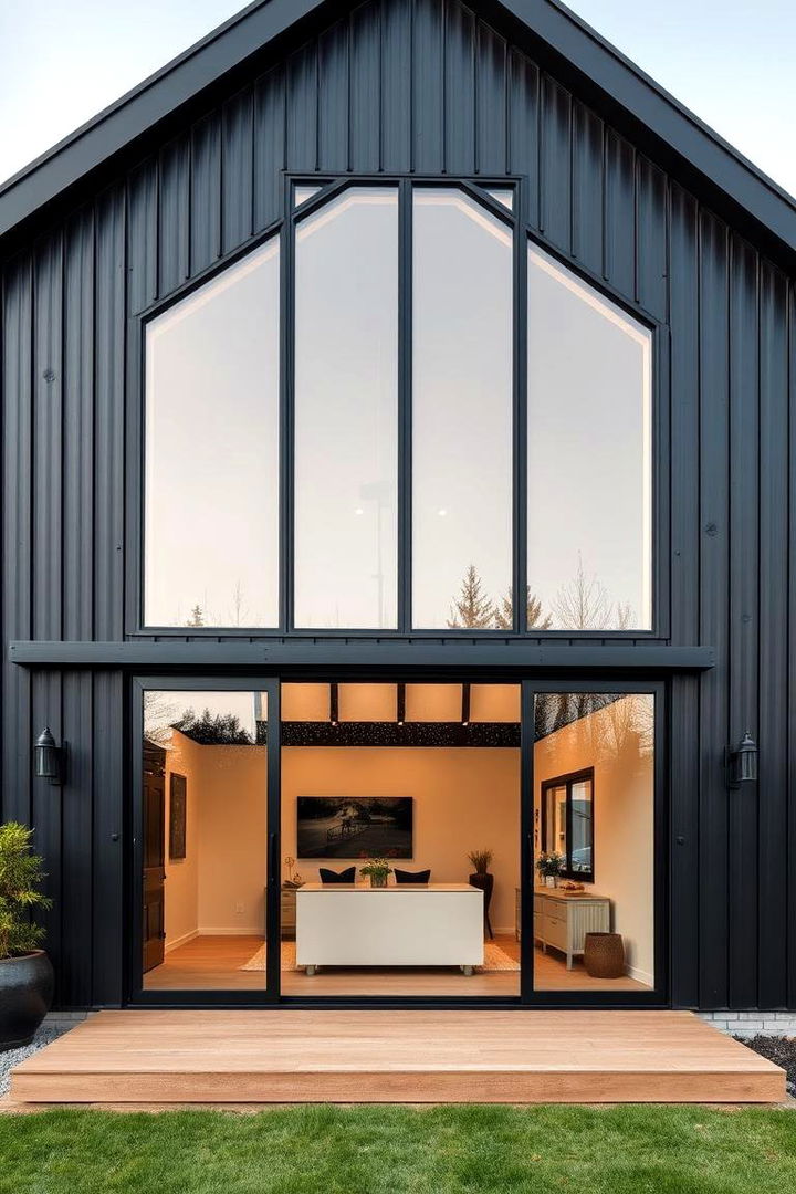 Modern Barn Inspired Features - 22 Black Modern Farmhouse Exterior Design Ideas