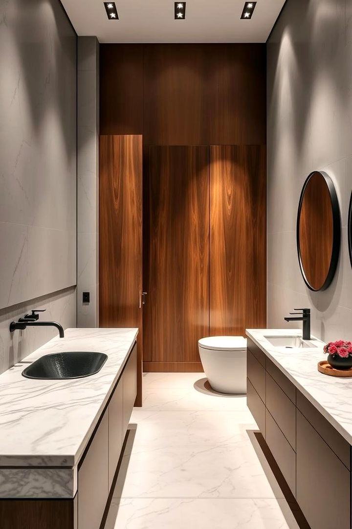 Modern Bathroom Oasis - 22 Black and Brown Interior Design Ideas