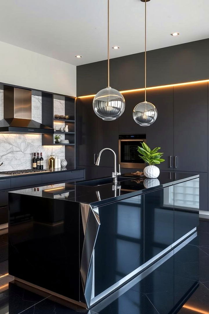 Modern Black Elegance - 22 Kitchen Island Color Ideas