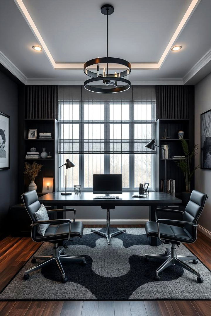 Modern Black Elements - 22 Home Office Paint Colors