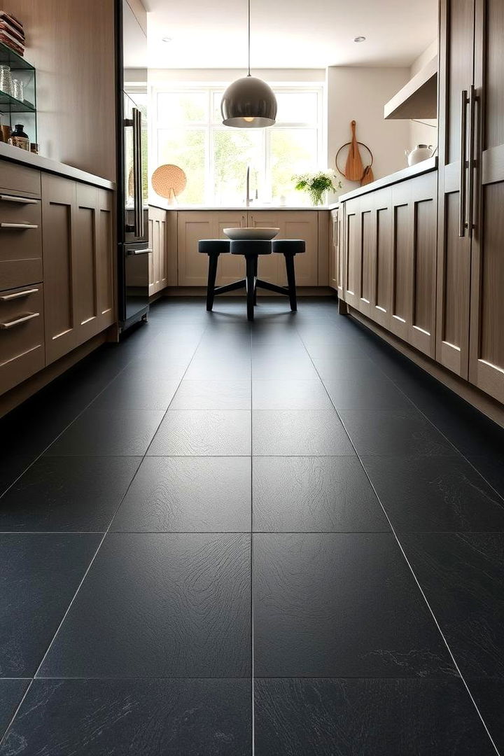 Modern Black Slate Floor - 22 Black Kitchen Floor Ideas