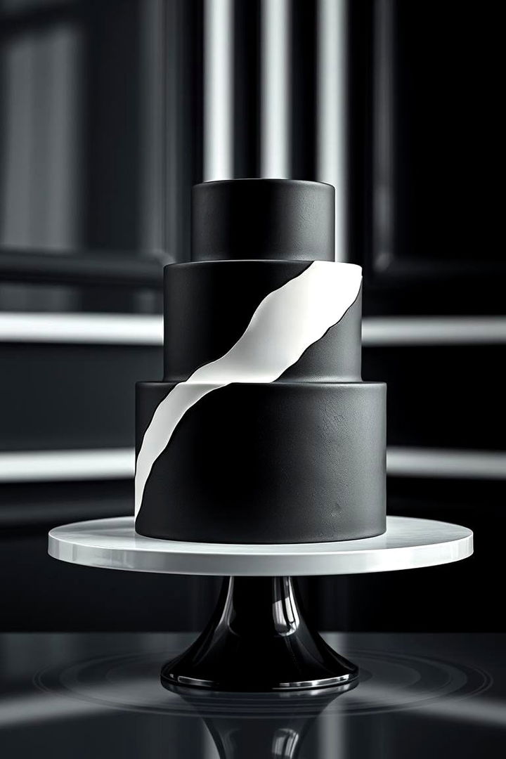 Modern Black and White Cake - 22 Wedding Cake Ideas