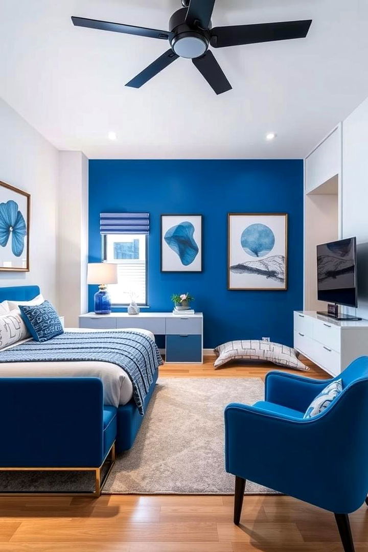 Modern Blue Chic - 22 Blue Bedroom Ideas
