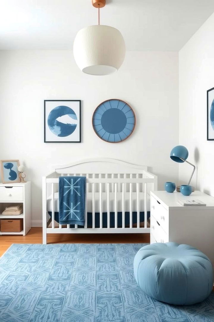 Modern Blue Minimalism - 22 Blue Nursery Ideas