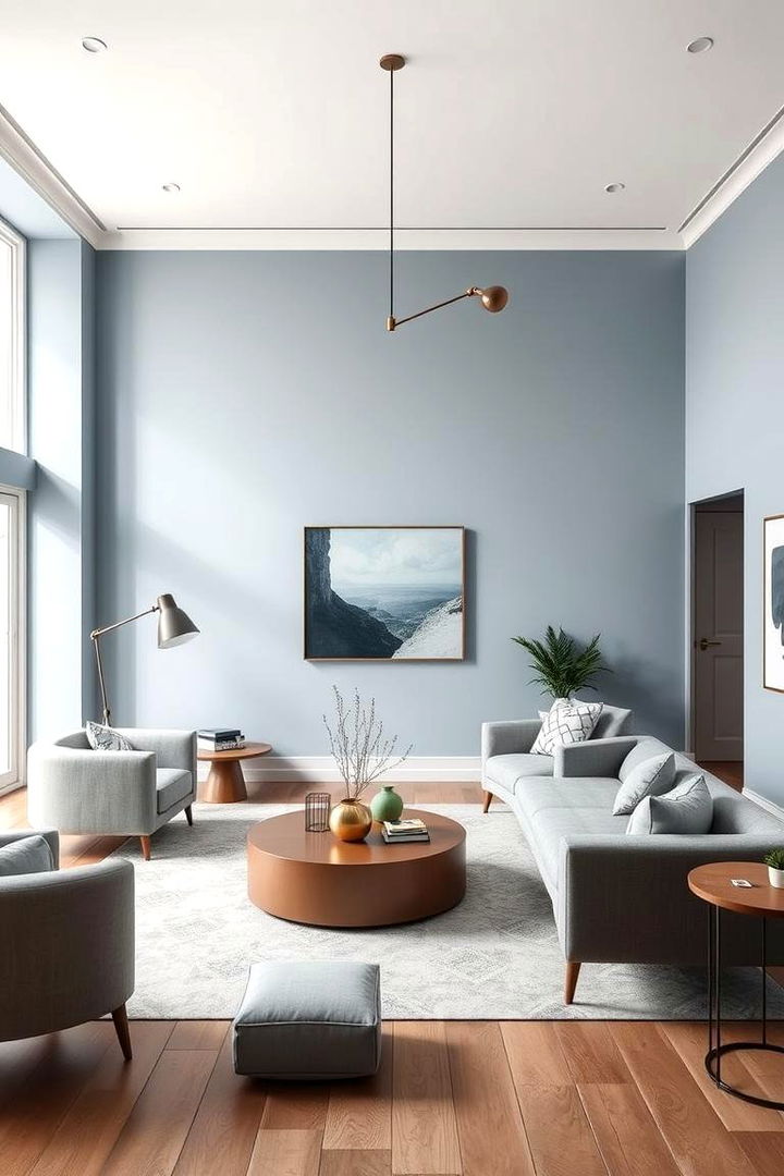 Modern Blue and Grey Fusion - 22 Blue Living Room Ideas