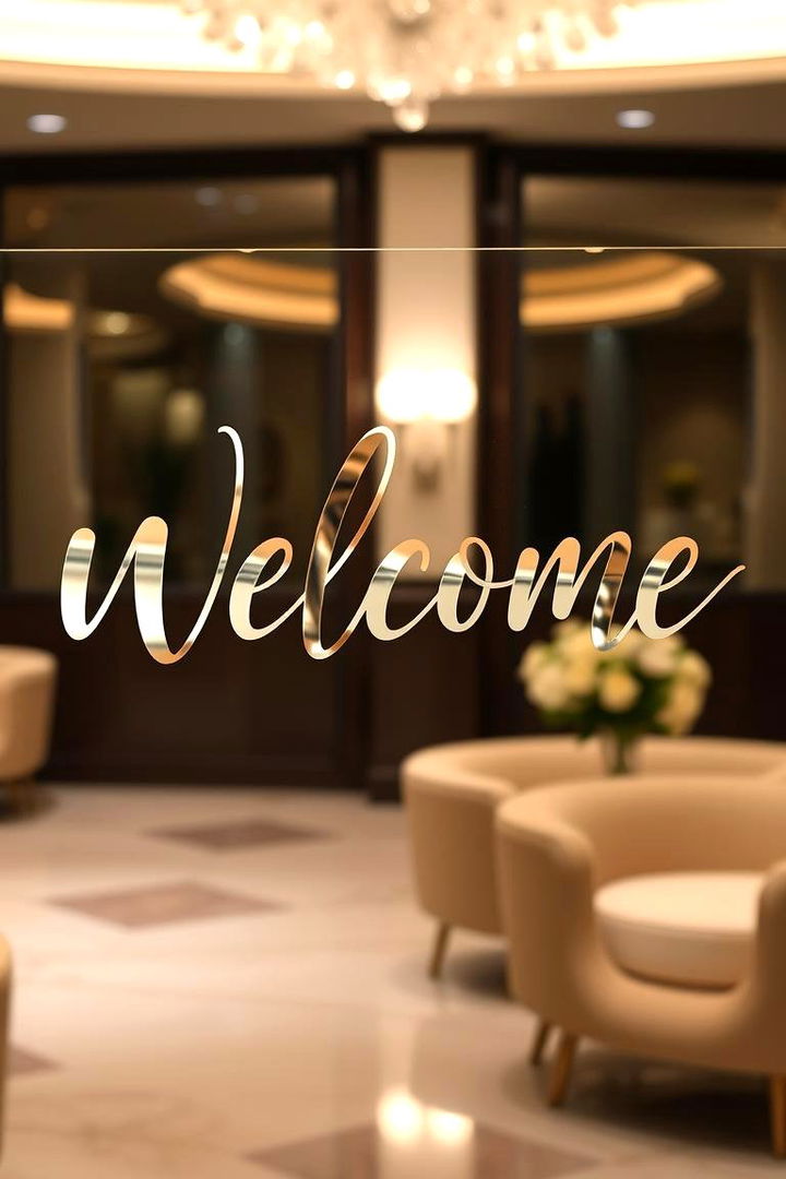 Modern Calligraphy on Mirror - 22 Wedding Welcome Sign Ideas