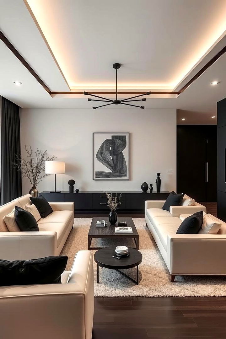 Modern Chic Simplicity - 22 Cream and Black Living Room Ideas