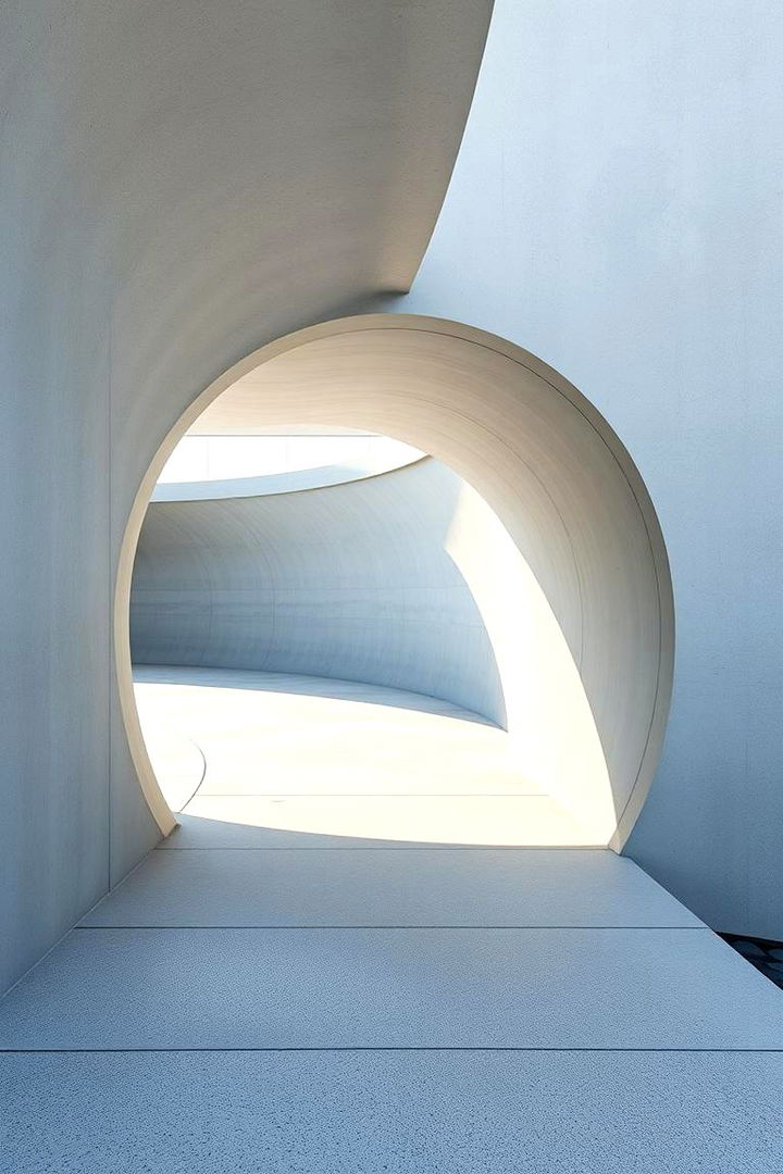 Modern Concrete Curved Path - 22 Curved Walkway Ideas