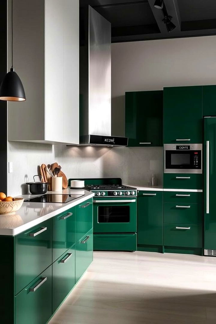 Modern Dark Green Appliances - 22 Dark Green Kitchen Ideas