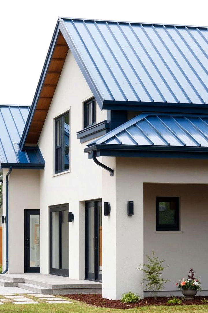 Modern Design Integration - 22 houses with blue metal roofs