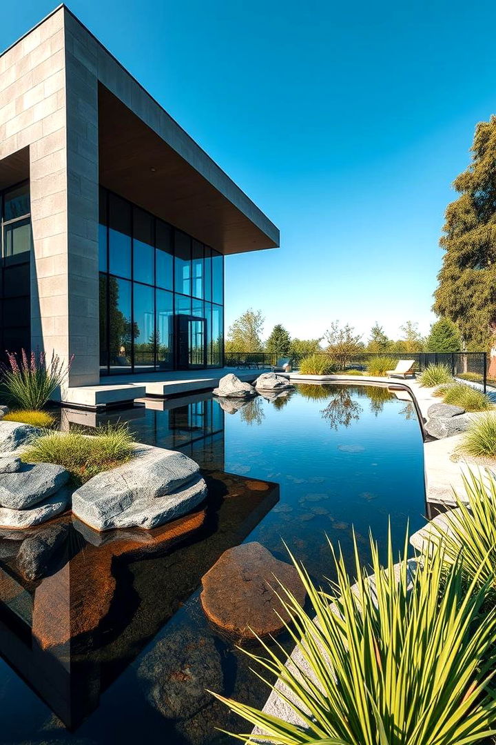 Modern Edge Pond - 22 Backyard Pond Ideas