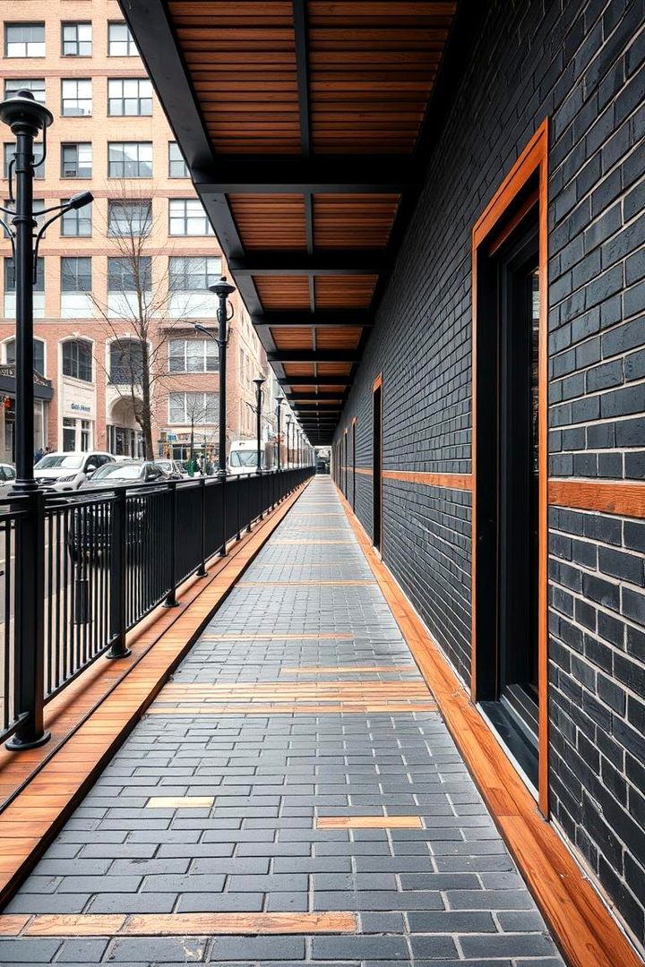 Modern Edging with Contrasting Materials - 22 Black Brick Walkway Ideas