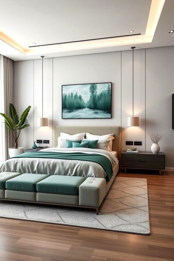 Modern Emerald Minimalism - 22 Emerald Green Bedroom Ideas