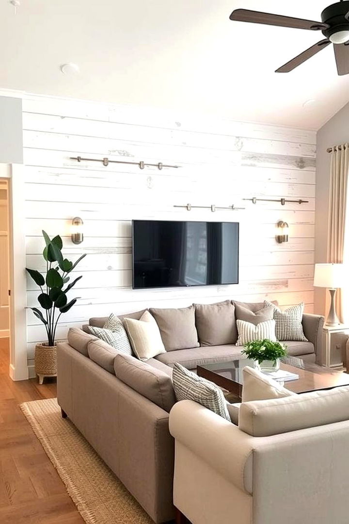 Modern Farmhouse Charm - 22 Living Room Accent Wall Ideas