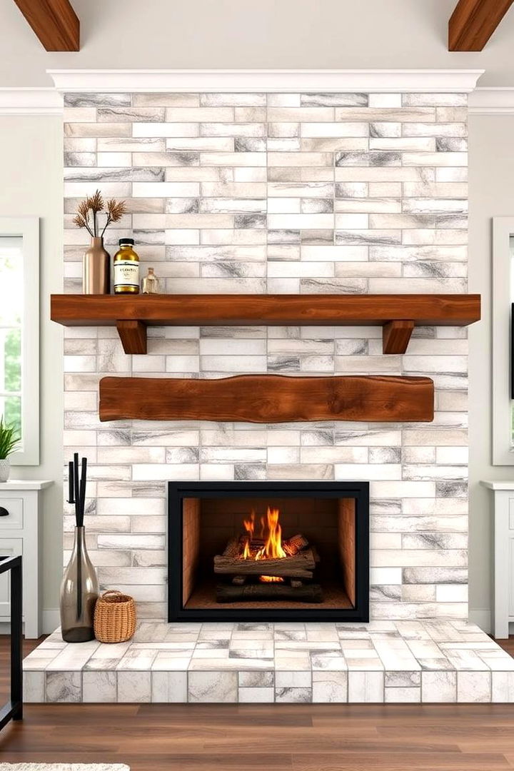 Modern Farmhouse Fusion - 22 Farmhouse Fireplace Tile Ideas