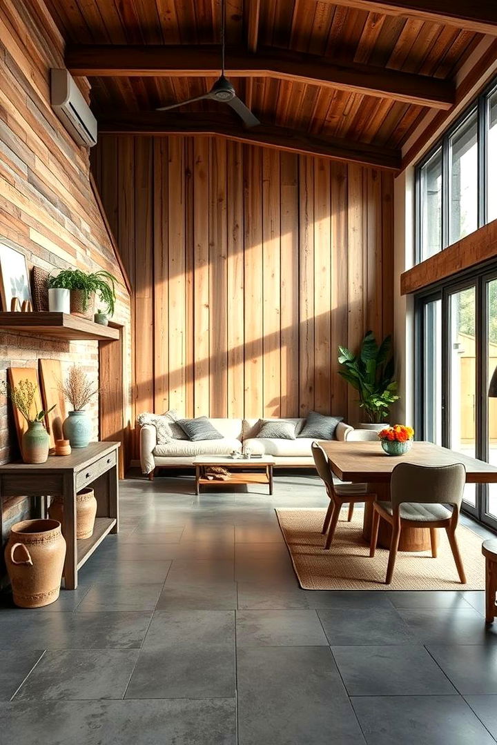 Modern Farmhouse Fusion - 22 Rustic Concrete Floor Living Room Ideas