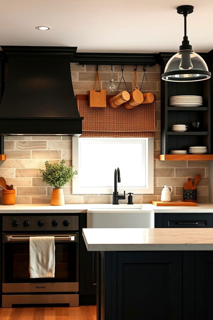 Modern Farmhouse Look with a Black and Beige Palette - 22 black and beige kitchen ideas
