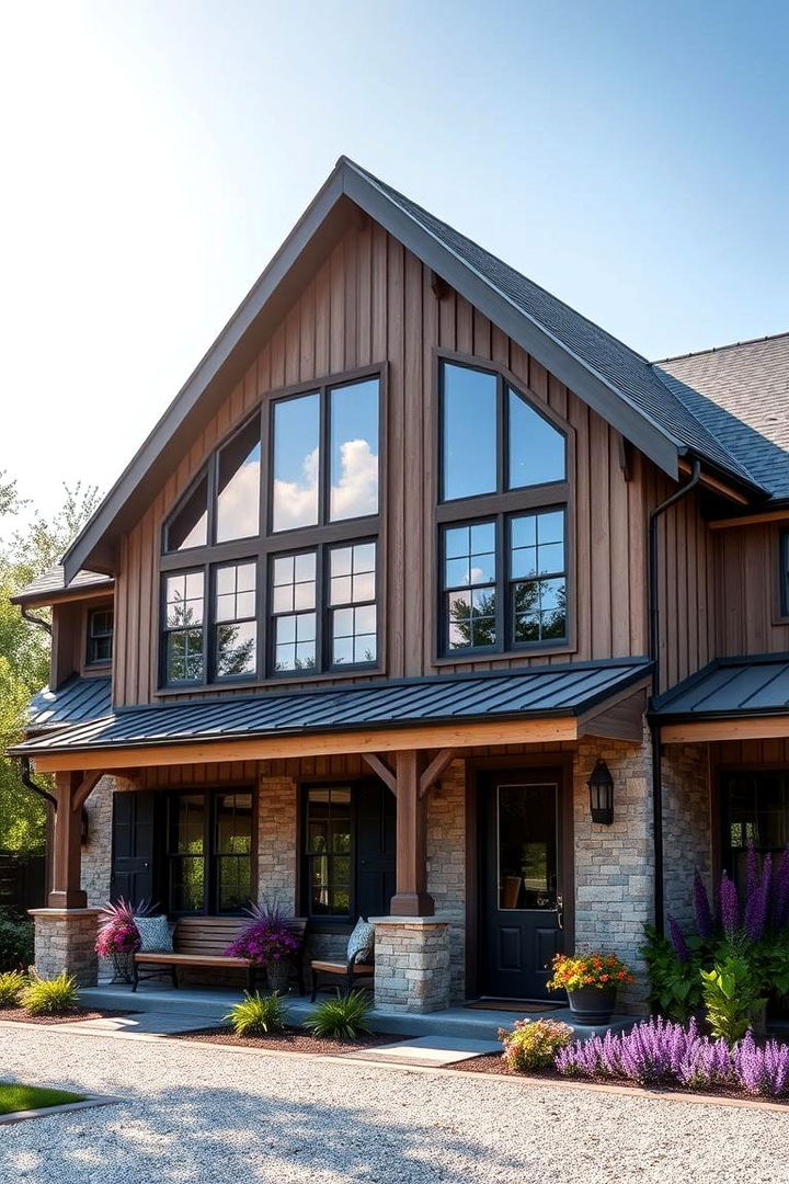 Modern Farmhouse with Purple Accents - 22 Purple House Exterior Ideas