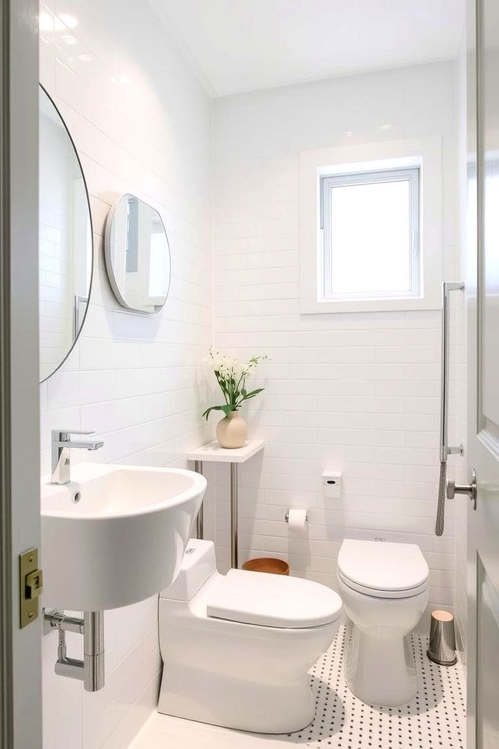 Modern Finishing Touches - 22 Small White Bathroom Ideas