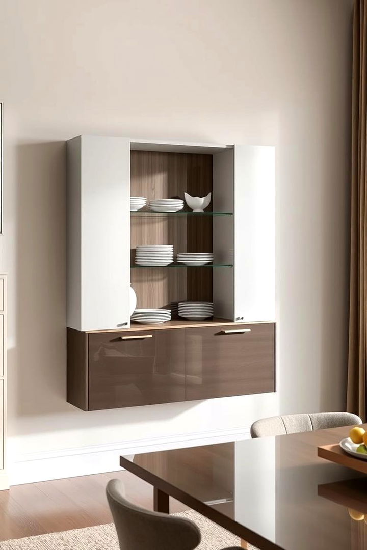 Modern Floating Hutch - 22 Dining Room Hutch Ideas