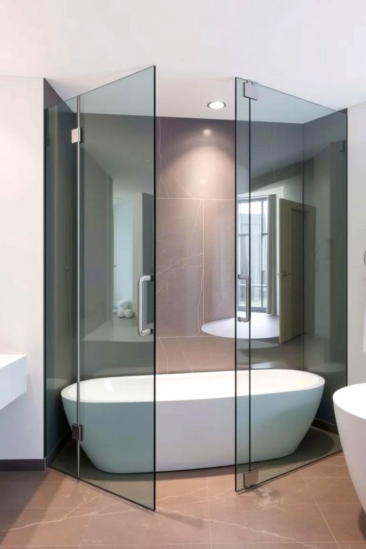 Modern Frameless Door Concepts - 22 Bathroom Door Ideas