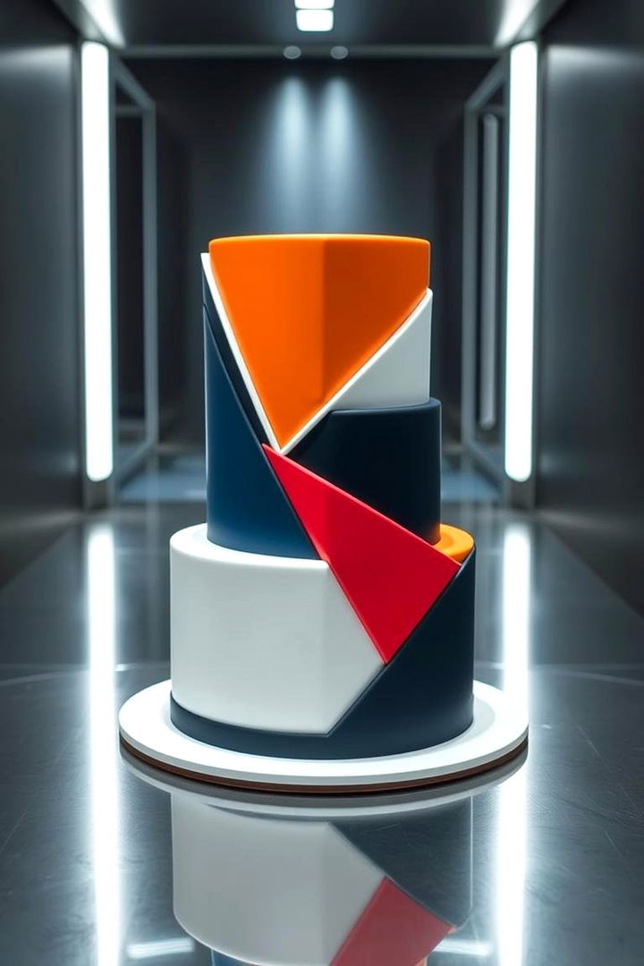 Modern Geometric Delight - 22 Small Wedding Cake Ideas