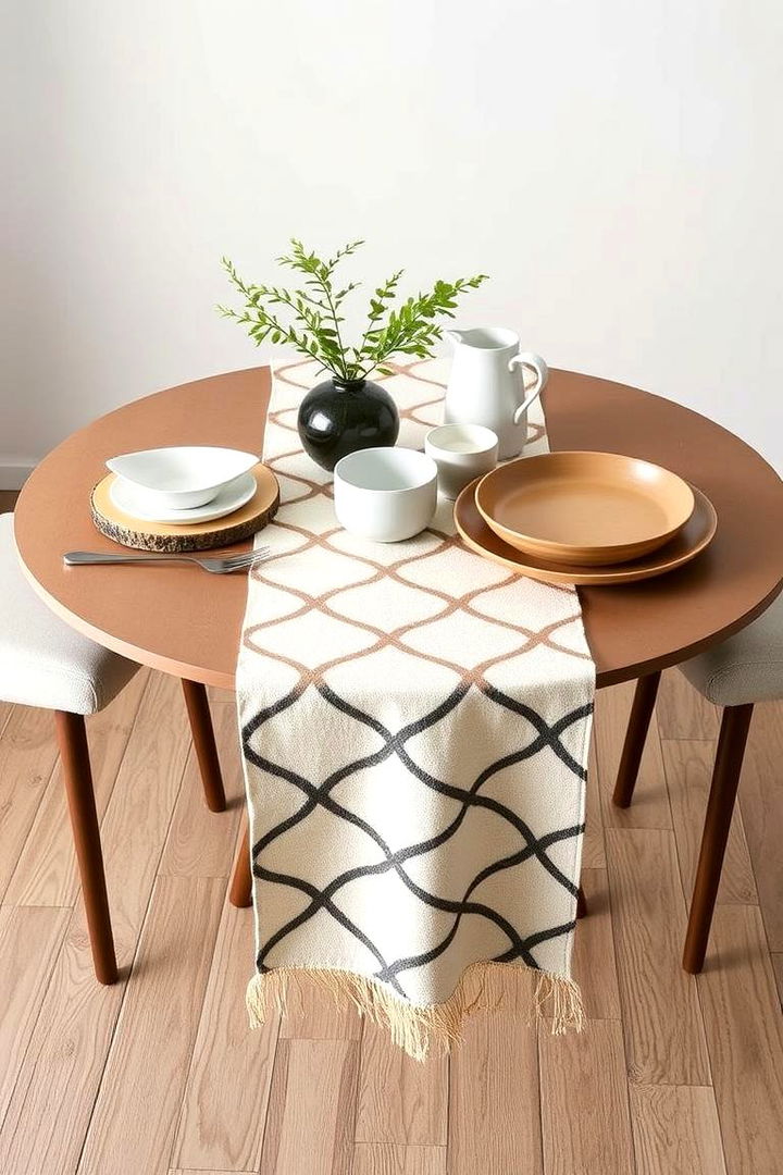 Modern Geometric Patterned Settings - 22 Round Table Decor Ideas