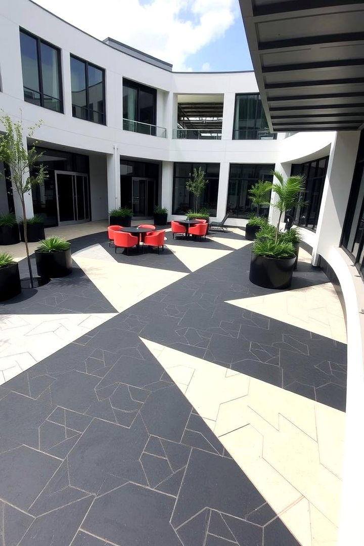 Modern Geometric Patterns - 22 black concrete patio ideas