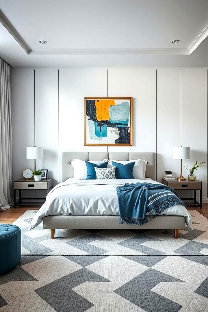 Modern Geometric Periwinkle - 22 Periwinkle Bedroom Ideas