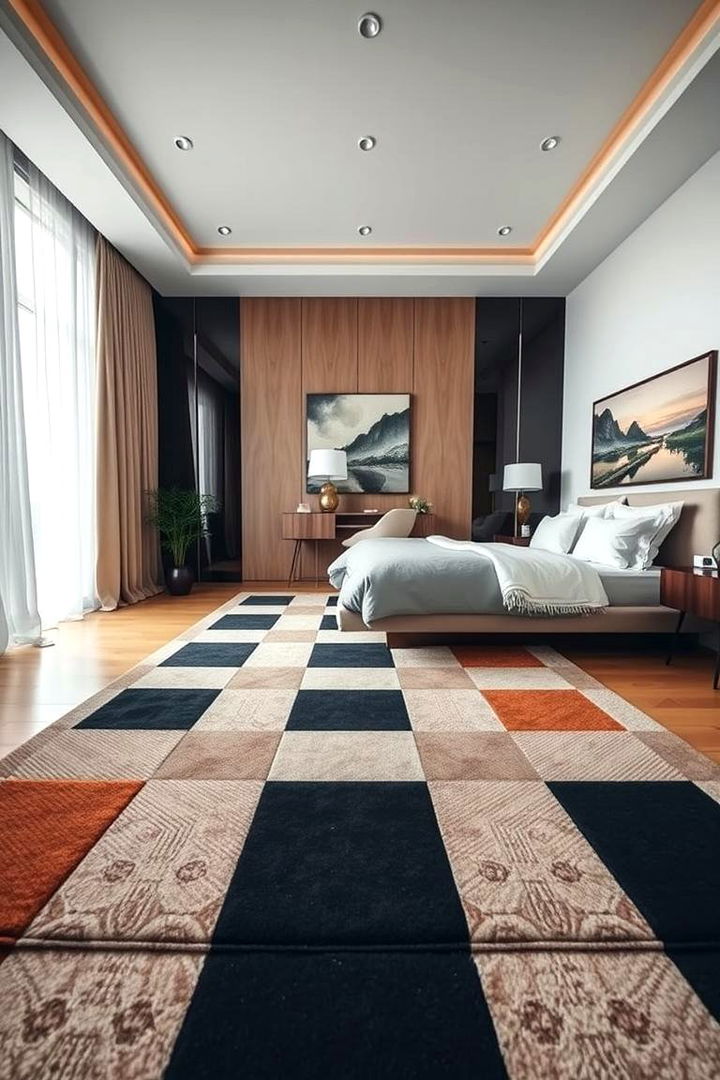 Modern Geometric Rugs for a Contemporary Flair - 22 bedroom rug ideas
