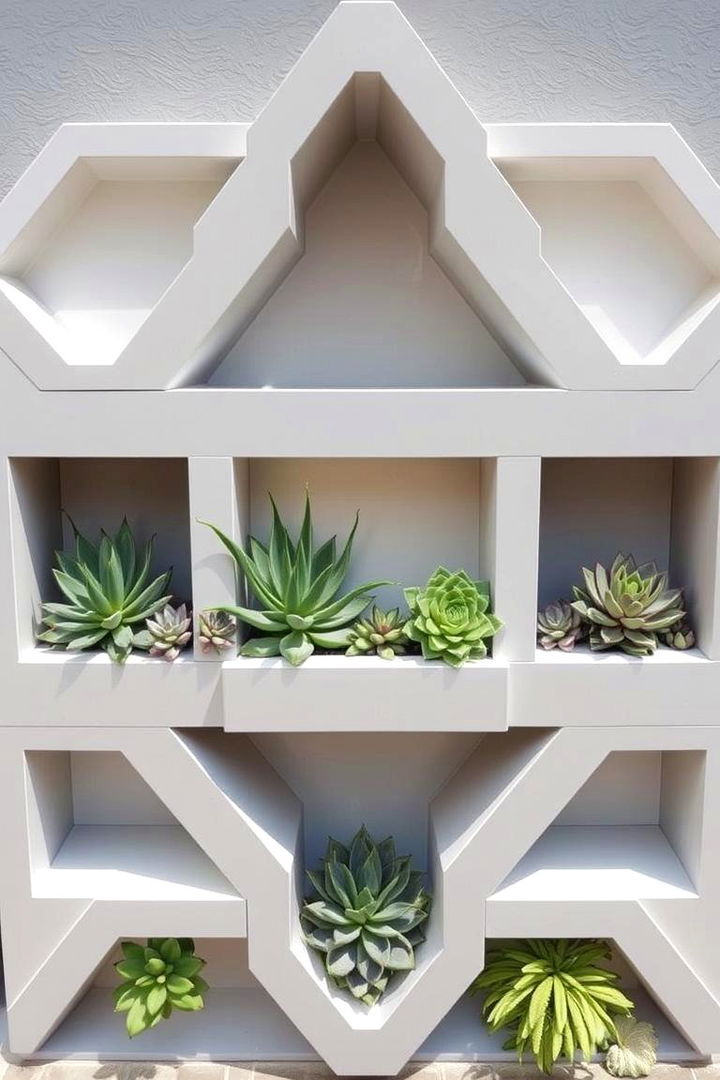 Modern Geometric Vertical Planter - 22 Vertical Garden Ideas