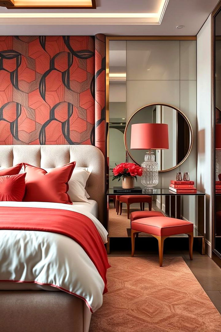 Modern Glam Coral Inspired Contemporary Design - 22 Coral Bedroom Ideas