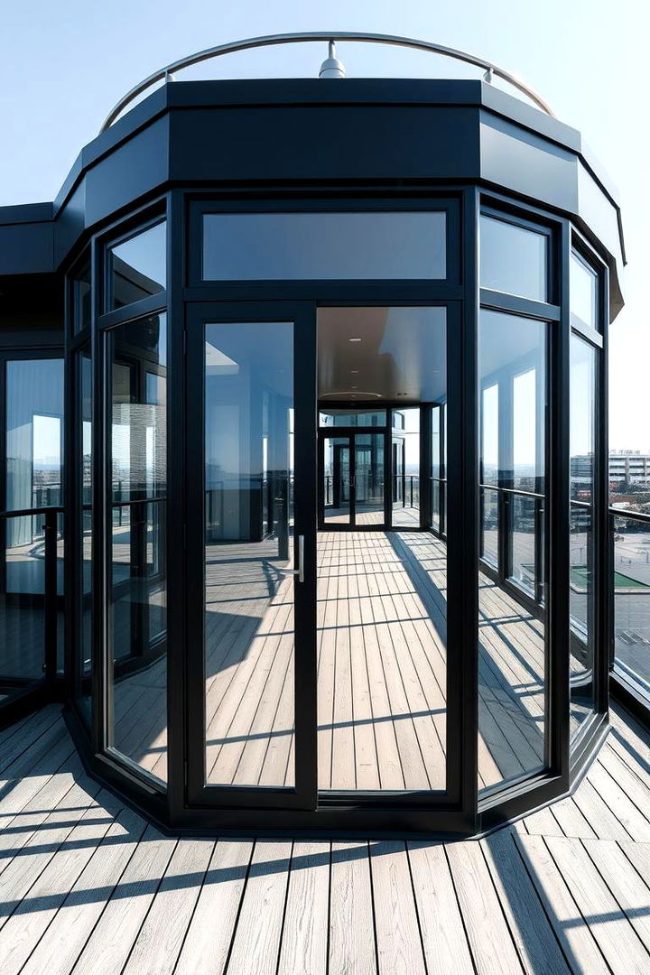Modern Glass Infusions - 22 black deck railing ideas