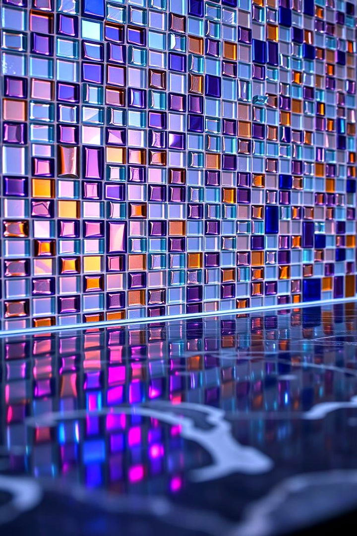 Modern Glass Mosaic Appeal - 22 Fireplace Backsplash Ideas